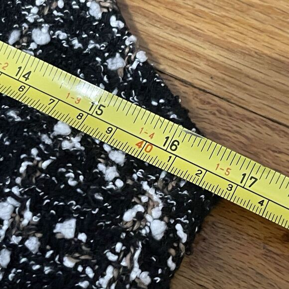 ABERCROMBIE & FITCH Tweed Mini Dress Medium Black Tan NEW Babydoll Retro Casual - Picture 7 of 8